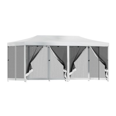 Instahut 3x6m Pop-Up Gazebo Tent with Mesh Wall - UV & Water-Resistant, Adjustable Height, for Outdoor Events