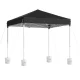 Instahut 2x2m Black Outdoor Gazebo, UV-Resistant Oxford Fabric, Steel Frame, with Base Pods for Patio, Garden, Events