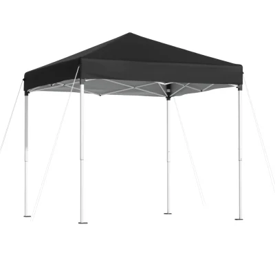 Instahut 2x2m Black Gazebo: UV-Resistant, Adjustable Steel Frame, Easy Setup with Carry Bag for Outdoor Events