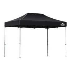 Instahut 3x4.5m Pop Up Gazebo Tent, 500D Oxford Fabric, UV & Water Resistant, Includes Base Pods, Black, Easy Setup