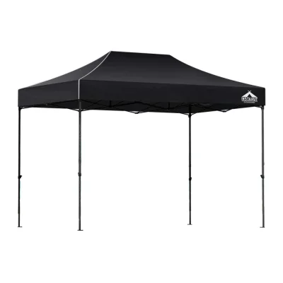 Instahut 4.5x3m Pop Up Gazebo, Black - Durable 500D Oxford Fabric, UV & Water Resistant, Adjustable Height, Easy Setup