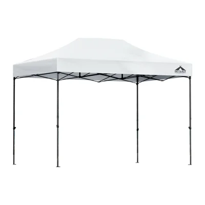 Instahut 3x4.5m White Pop Up Gazebo with Base Pods - UV & Water Resistant Outdoor Wedding Tent, Adjustable Height