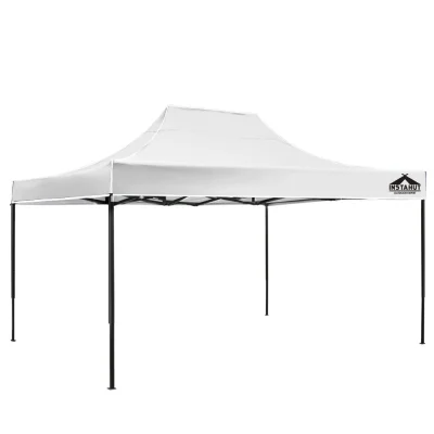 Instahut 3x4.5 Pop Up Gazebo Marquee Tent, 500D Oxford, UV & Water Resistant, Adjustable Heights, Easy Setup, White