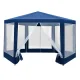 Instahut Hexagonal Gazebo 2x2m Marquee - Mesh Wall, UV & Water-Resistant, Powder Coated Steel Frame, Navy, 2 Entrances