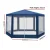 Instahut Hexagonal Gazebo 2x2m Marquee - Mesh Wall, UV & Water-Resistant, Powder Coated Steel Frame, Navy, 2 Entrances