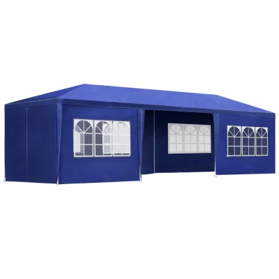 Instahut 3x9m Blue Gazebo Marquee Tent: Waterproof, UV-Resistant, 8 Panels, Steel Frame, Ideal for Weddings & Events