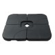 Instahut Outdoor Umbrella Base - 50cm 4-Plate Stand, PE Plastic, 64kg Capacity, UV Resistant, Easy Mobility, Black