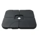 Instahut Outdoor Umbrella Base - 50cm 4-Plate Stand, PE Plastic, 64kg Capacity, UV Resistant, Easy Mobility, Black