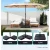 Instahut Outdoor Umbrella Base - 50cm 4-Plate Stand, PE Plastic, 64kg Capacity, UV Resistant, Easy Mobility, Black