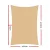Instahut 2x4m Rectangle Shade Sail - 185GSM Sand Beige, UV-Resistant, Weatherproof, Easy Setup, Stainless Steel Buckles