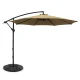 Instahut 3m Beige Cantilever Umbrella with Base - UV50+ Water-Resistant Polyester Canopy & Sturdy Steel Frame
