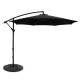 Instahut 3m Black Cantilever Outdoor Umbrella with UV50+ Protection and Sturdy Base for Beach and Garden Use