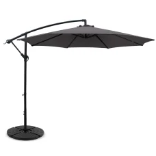 Instahut 3m Charcoal Outdoor Umbrella w/Base - UV50+ Water-Resistant Polyester Canopy, Steel Frame, Portable Design