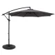 Instahut 3m Charcoal Outdoor Umbrella w/Base - UV50+ Water-Resistant Polyester Canopy, Steel Frame, Portable Design