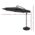 Instahut 3m Charcoal Outdoor Umbrella w/Base - UV50+ Water-Resistant Polyester Canopy, Steel Frame, Portable Design