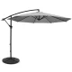 Instahut 3m Grey Cantilever Umbrella w/Base, UV50+ Polyester Canopy, Steel Frame, Water-Resistant, For Garden/Beach