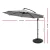 Instahut 3m Grey Cantilever Umbrella w/Base, UV50+ Polyester Canopy, Steel Frame, Water-Resistant, For Garden/Beach