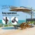 Instahut 3m Beige Outdoor Cantilever Umbrella with Base - UV50+ Water-Resistant Polyester Canopy, Steel Frame