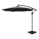 Instahut 3m Charcoal Cantilever Umbrella w/ Base – UV50+ Water-Resistant Polyester Canopy for Beach & Garden
