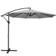 Instahut 3m Cantilever Outdoor Umbrella, Grey UV50+ Polyester Canopy, Steel Frame for Garden, Beach, Patio Shade