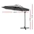 Instahut 3m Cantilever Outdoor Umbrella, Grey UV50+ Polyester Canopy, Steel Frame for Garden, Beach, Patio Shade