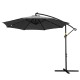 Instahut 3M Cantilever Outdoor Umbrella, Charcoal, UV50+ Polyester, Solar LED, Steel Frame, Patio & Garden Shade