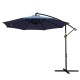Instahut 3M Cantilever Outdoor Umbrella with Solar LED Lights, UV50+ Navy Canopy, Steel Frame, Adjustable Tilt