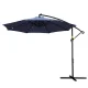 Instahut 3M Cantilever Outdoor Umbrella with Solar LED Lights, UV50+ Navy Canopy, Steel Frame, Adjustable Tilt