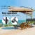 Instahut 3m Beige Cantilever Outdoor Umbrella with Base - UV50+ Water-Resistant Polyester Canopy, Steel Frame