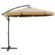 Instahut 3m Beige Cantilever Outdoor Umbrella, UV50+ Water-Resistant Polyester Canopy, Steel Frame for Garden & Beach