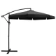 Instahut 3m Cantilever Outdoor Umbrella - Black, UV50+ Polyester, Steel Frame, for Garden, Patio, Beach, 1-Year Warranty