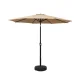 Instahut 2.7m Beige Outdoor Umbrella w/ Base & Tilt | UV50+ Water-Resistant Polyester Canopy | Steel Frame & Easy Setup