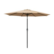 Instahut 2.7m Outdoor Umbrella with UV50+ Protection, Beige Canopy, Steel Frame, Tilt Mechanism - Ideal for Summer