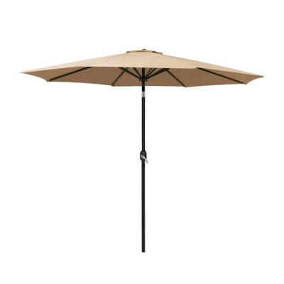 Instahut 2.7m Outdoor Umbrella with UV50+ Protection, Beige Canopy, Steel Frame, Tilt Mechanism - Ideal for Summer Instahut 2.7m Outdoor Umbrella with UV50+ Protection, Beige Canopy, Steel Frame, Tilt Mechanism - Ideal for Summer