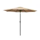 Instahut 2.7m Outdoor Umbrella with UV50+ Protection, Beige Canopy, Steel Frame, Tilt Mechanism - Ideal for Summer