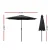 Instahut 2.7m Black Outdoor Umbrella - UV50+ Water-Resistant Polyester Canopy, Steel Frame, Tilt Feature, No Base