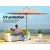 Instahut 3m Outdoor Umbrella Beige, Wooden Centre Pole, UV50+ Water-Resistant Canopy for Garden, Patio, Beach