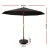 Instahut 3m UV50+ Outdoor Umbrella with Base, Black, Water-Resistant Polyester Canopy, Wooden Frame, 1-Year Warranty