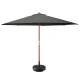 Instahut 3m Outdoor Umbrella with Base - Charcoal, UV50+ Protection, Water-Resistant Polyester, Oak Frame, Portable