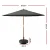 Instahut 3m Outdoor Umbrella with Base - Charcoal, UV50+ Protection, Water-Resistant Polyester, Oak Frame, Portable