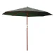 Instahut 3m Outdoor Umbrella Charcoal, Wooden Pole, UV50+ Water-Resistant Polyester Canopy for Patio, Beach, Garden
