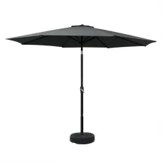 Instahut 3m Black Outdoor Umbrella with Tilt, UV50+ Polyester Canopy & Portable Base for Garden, Beach, Patio Use