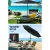 Instahut 3m Black Outdoor Umbrella with Tilt, UV50+ Polyester Canopy & Portable Base for Garden, Beach, Patio Use