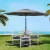Instahut 3m Outdoor Umbrella with Tilt & UV50+ Charcoal Canopy, Water-Resistant Polyester, Steel Frame & Base