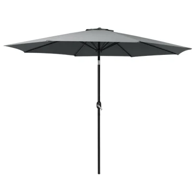 Instahut 3m Charcoal UV50+ Outdoor Umbrella with Tilt Function, Water-Resistant Polyester Canopy, Steel Frame
