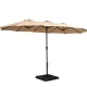 Instahut 4.57m Double-Sided Outdoor Umbrella & Base, UV50+ Water-Resistant Polyester, Steel Pole & Ribs, Beige