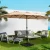 Instahut 4.57m Beige Outdoor Umbrella with UV50+ Dodecagon Canopy, Steel Frame, and Portable Base for Beach or Garden