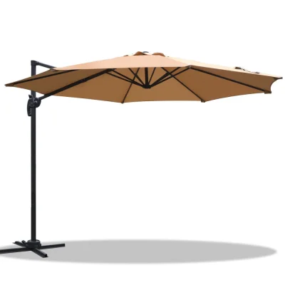 Instahut 3m Cantilever Outdoor Umbrella with 360° Tilt, UV50+ Beige Canopy, Durable Steel Frame, Water-Resistant Fabric Instahut 3m Cantilever Outdoor Umbrella with 360° Tilt, UV50+ Beige Canopy, Durable Steel Frame, Water-Resistant Fabric