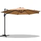 Instahut 3m Cantilever Outdoor Umbrella with 360° Tilt, UV50+ Beige Canopy, Durable Steel Frame, Water-Resistant Fabric