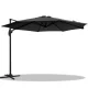Instahut 3m Cantilever Outdoor Umbrella, 360° Tilt, UV50+ Black Polyester Canopy, Steel Frame, Beach-to-Backyard Use